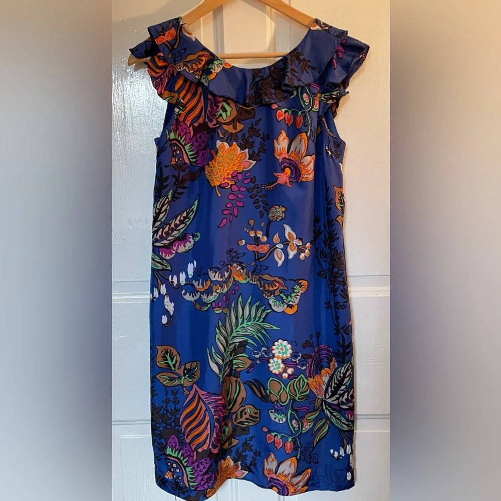 J Crew silk ruffled sheath dress, size 4 - Picture 3 of 7